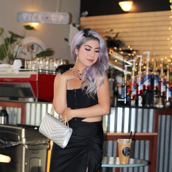 ⚡ Women's Silver Stylish Evening Clutch Chain Shoulder Strap Crossbody Bag - Picture 2 of 6